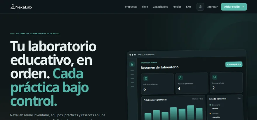 Interfaz de NexaLab: sistema de laboratorio
