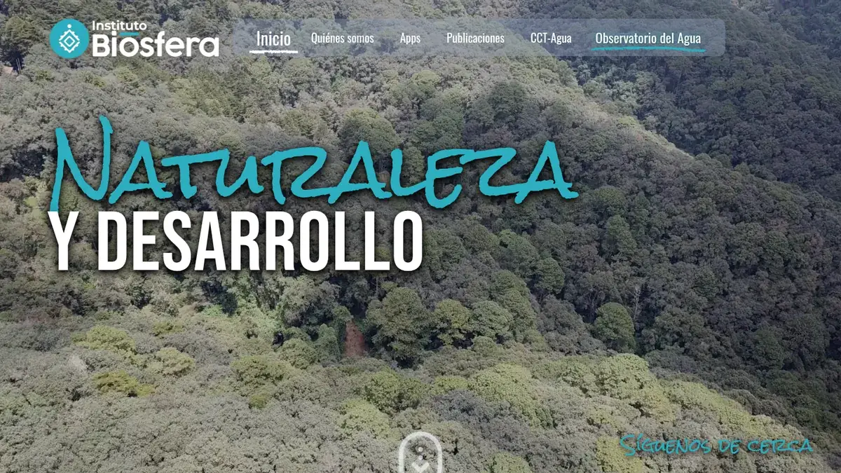 Portada del sitio del Instituto Biósfera